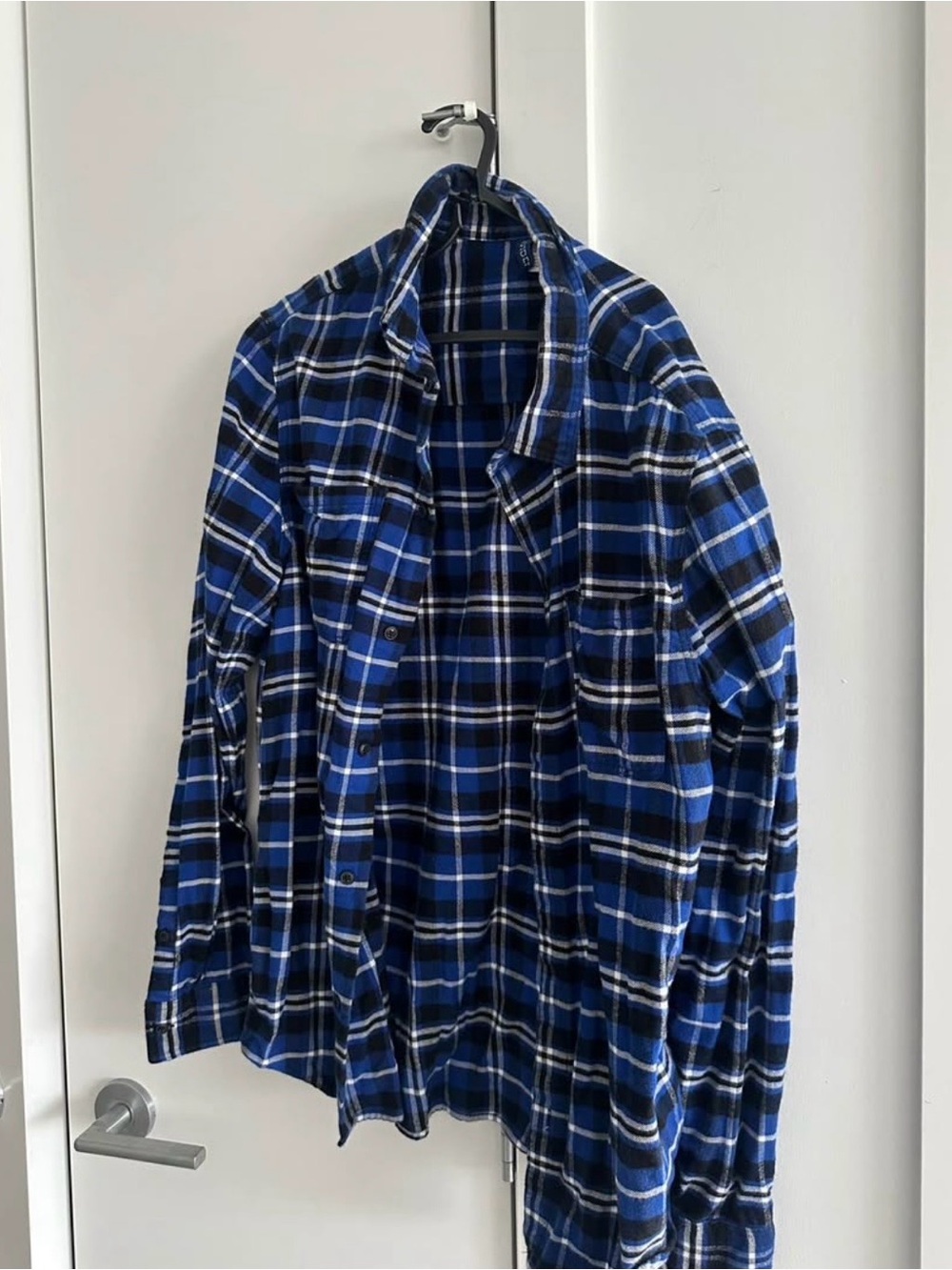 Divided Blue Plaid Lightweight Shirt Jacket